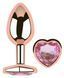 Анальна пробка з кристалом EGZO - Rose Gold Heart Plug Pink size M