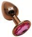 Анальная пробка с кристаллом EGZO - Dark Gold Round Plug Rose, size S