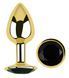 Анальная пробка с кристаллом EGZO - Gold Round Plug Black size S