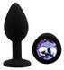 Силіконова анальна пробка EGZO - Silicone Black Round Plug Amethyst, size S