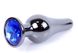 Анальний затор Boss Series - Jewellery Dark Silver BUTT PLUG Blue, BS6400059