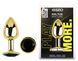 Анальная пробка с кристаллом EGZO - Gold Round Plug Black size S
