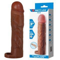 Удлиняющая насадка презерватив Pretty Love - Gerd 3" Brown, BI-026258-1