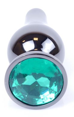 Анальний затор Boss Series - Jewellery Dark Silver BUTT PLUG Green, BS6400060