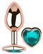 Анальна пробка з кристалом EGZO - Rose Gold Heart Plug Marine size M