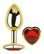Анальна пробка з кристалом EGZO - Gold Heart Plug Red size S