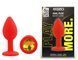 Силиконовая анальная пробка EGZO - Silicone Red Round Plug Yellow, size S