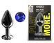 Анальна пробка з кристалом EGZO - Dark Gray Round Plug Blue, size M