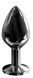 Анальна пробка з кристалом EGZO - Dark Gray Round Plug Black, size M