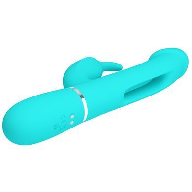 Вибратор с стимулятором клитора PRETTY LOVE - Kampas Rabbit 3 in 1 Green, BW-500025-1
