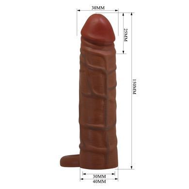 Подовжуюча насадка презерватив Pretty Love - Kaile 1" Brown, BI-026264-1