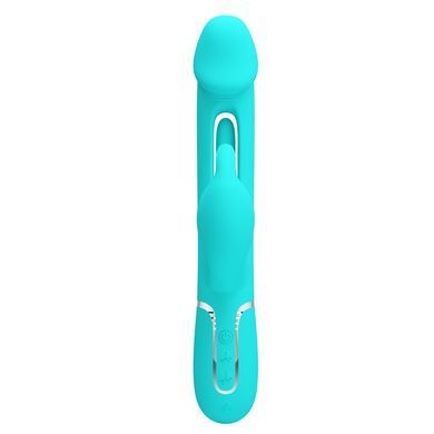 Вибратор с стимулятором клитора PRETTY LOVE - Kampas Rabbit 3 in 1 Green, BW-500025-1