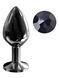 Анальна пробка з кристалом EGZO - Dark Gray Round Plug Black, size M