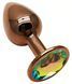 Анальная пробка с кристаллом EGZO - Dark Gold Round Plug Rainbow, size S
