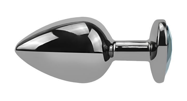 Анальна пробка з кристалом EGZO - Dark Silver Heart Plug Black size M