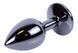 Анальна пробка з кристалом EGZO - Dark Gray Round Plug Black, size M