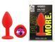 Силіконова анальна пробка EGZO - Silicone Red Round Plug Rose, size S