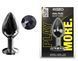 Анальна пробка з кристалом EGZO - Dark Gray Round Plug Black, size M