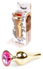Анальний затор Boss Series - Jewellery Gold BUTT PLUG Pink, BS6400062