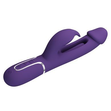 Вибратор с стимулятором клитора PRETTY LOVE - Kampas Rabbit 3 in 1 Dark Purple, BW-500025-2