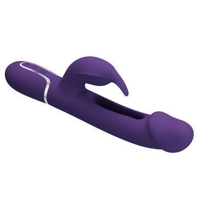 Вибратор с стимулятором клитора PRETTY LOVE - Kampas Rabbit 3 in 1 Dark Purple, BW-500025-2