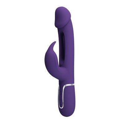 Вибратор с стимулятором клитора PRETTY LOVE - Kampas Rabbit 3 in 1 Dark Purple, BW-500025-2