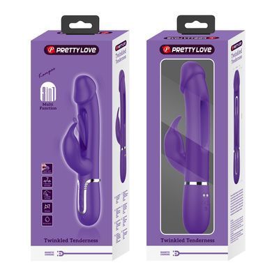 Вибратор с стимулятором клитора PRETTY LOVE - Kampas Rabbit 3 in 1 Dark Purple, BW-500025-2