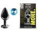 Анальна пробка з кристалом EGZO - Dark Gray Round Plug Aqua, size M