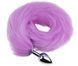 Анальная пробка с хвостом EGZO - Fox Tail Silver Plug Purple, size S