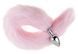 Анальна пробка з хвостом EGZO - Fox Tail Silver Plug Pink, size S