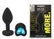 Силиконовая анальная пробка EGZO - Silicone Black Heart Plug Blue, size S