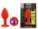 Силиконовая анальная пробка EGZO - Silicone Red Round Plug Rainbow, size S