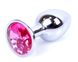 Анальная пробка Boss Series - Jewellery Silver PLUG Pink S, BS6400008