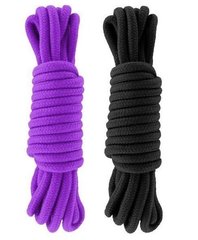 Набор веревок для бондажа Submission 5М Black&Purple ( черная + фиолетовая)