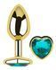 Анальная пробка с кристаллом EGZO - Gold Heart Plug Marine size S