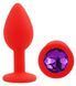 Силиконовая анальная пробка EGZO - Silicone Red Round Plug Purple, size S