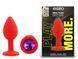 Силиконовая анальная пробка EGZO - Silicone Red Round Plug Purple, size S