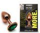 Анальна пробка з кристалом EGZO - Dark Gold Round Plug Marine, size S