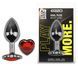 Анальна пробка з кристалом EGZO - Dark Silver Heart Plug Red size S