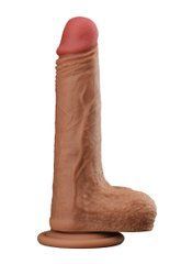 Фалоімітатор з мошонкою на присосці із двошарового силікону OYO - Dildo Double Layer Silicone YQW-017 (довжина 18 см, діаметр 3.5 см)
