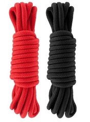 Набор веревок для бондажа Submission 5М Red&Black ( красная + черная)