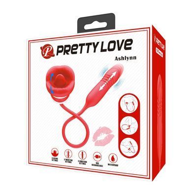 Гнучкий вібростимулятор з поступальним рухом та функцією лизання Pretty Love - Ashlynn, BI-300075