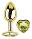 Анальна пробка з кристалом EGZO - Gold Heart Plug Lime size S