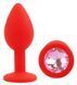 Силиконовая анальная пробка EGZO - Silicone Red Round Plug Pink, size S