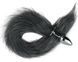 Анальная пробка с хвостом EGZO - Fox Tail Silver Plug Gray, size S