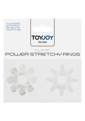 Набор из 2 шт колец на пенис Toy Joy - Power stretchy Rings Clear, 10459-CLEAR
