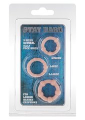 Набор из 3 шт эрекционных колец STAY HARD - Three Rings Skin, 35500-SKIN