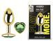Анальна пробка з кристалом EGZO - Gold Heart Plug Green size M