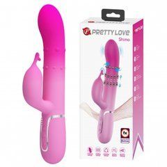 Вибратор с стимулятором клитора и вращающимися бусинами PRETTY LOVE - Shima Pink, BW-500051-4