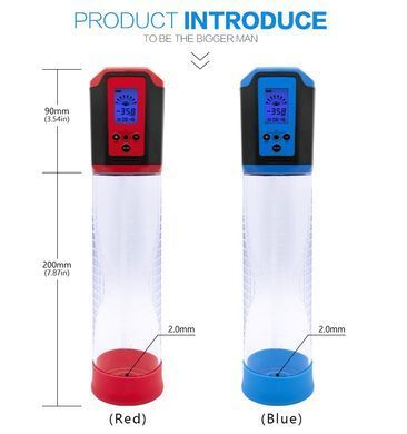 Автоматична вакуумна помпа із зарядкою від USB та LCD дисплеєм CANWIN Passion Pump Men Blue - P648AU